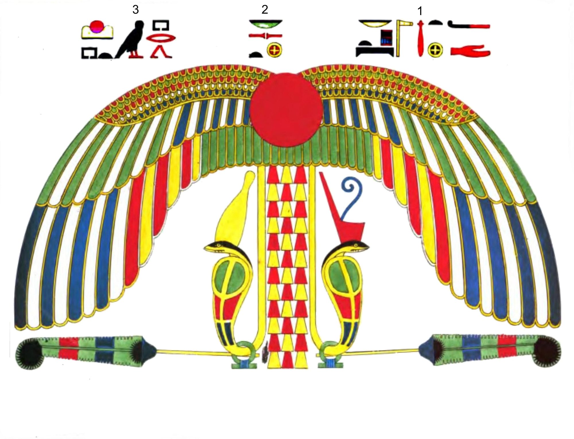 A hand-coloured lithograph plate of Atum (Atmou), the Heliopolitan creator god, crowned and striding in profile, from Champollion's Panthéon égyptien.